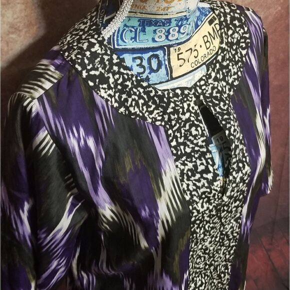 MICHAEL Michael Kors purple/animal print blouse - Picture 3 of 6